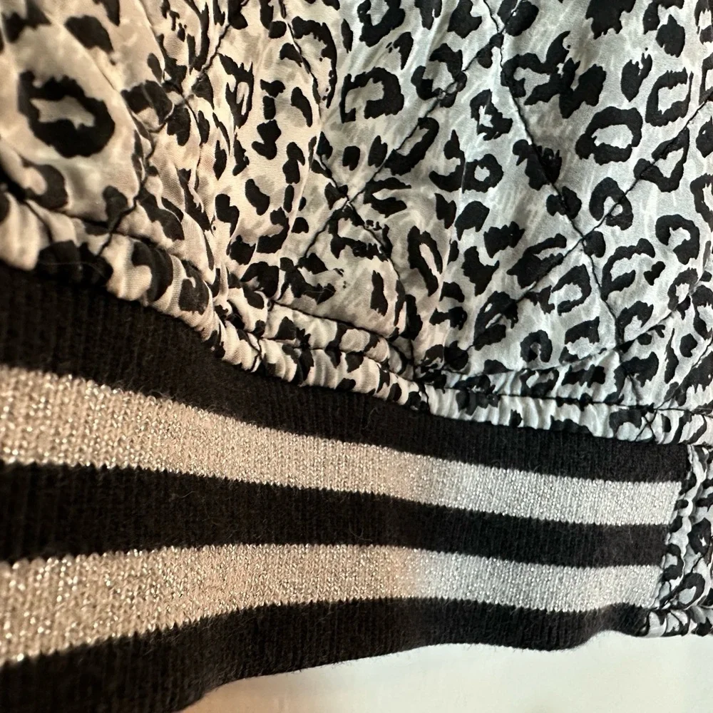 R13 shrunken‎ quilted roadie jacket silk leopard - Picture 9 of 16